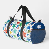 Monogram-Aquarellsterne Personalisiert Duffle Bag (Rechte Ecke)