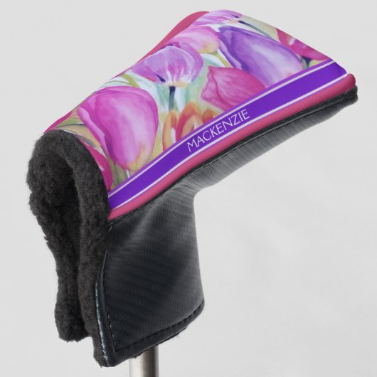 Monogram-Aquarelltulissen Golf Headcover (3/4 Vorderseite)