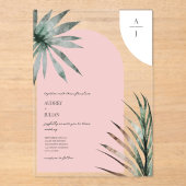 Monogram Arches Light Pink Wedding Acryleinladungen (Vorderseite)