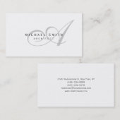 Monogram Architect Modern Simple Business Card Visitenkarte (Vorne/Hinten)