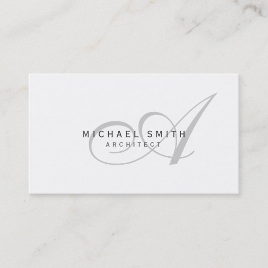 Monogram Architect Modern Simple Business Card Visitenkarte (Vorderseite)