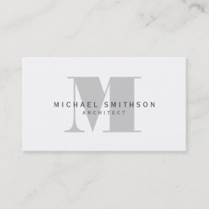 Monogram Architect Modern Simple Business Card Visitenkarte