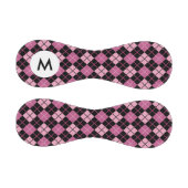 Monogram Argyle-Muster in Schwarz und Pink Baseball (Paneele)