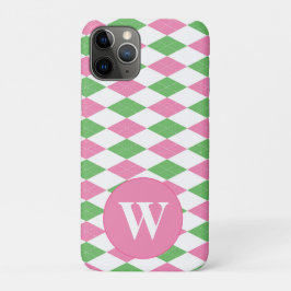 MONOGRAM ARGYLE PINK GREEN PATTERN Case-Mate iPhone HÜLLE