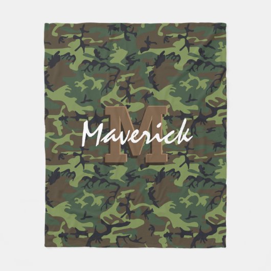 Monogram Army Camouflage Kids Fleecedecke (Vorderseite)