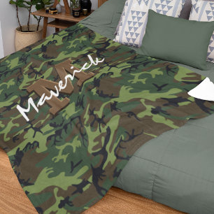 Monogram Army Camouflage Kids Fleecedecke