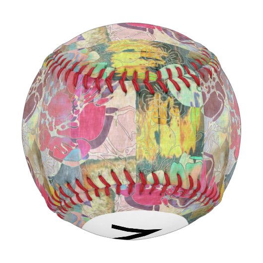 Monogram Art Blumenmuster Baseball (Rückseite)