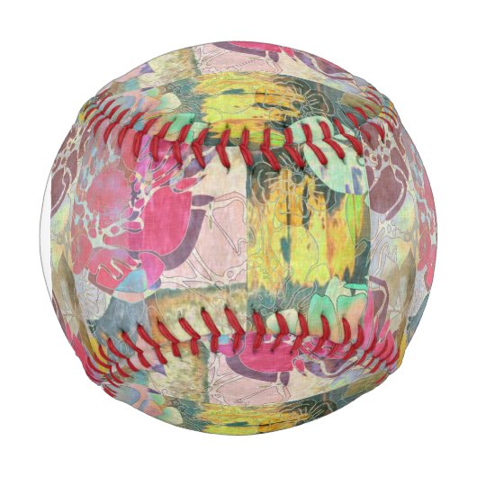 Monogram Art Blumenmuster Baseball (Vorderseite)