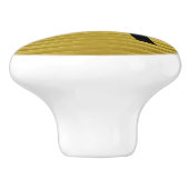 Monogram Art Deco Gold Satin Streifen Keramikknauf (Seitenansicht)