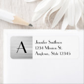 Monogram Art Deco Silver Satin Streifen (Insitu)