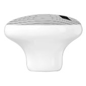 Monogram Art Deco Silver Satin Streifen Keramikknauf (Seitenansicht)