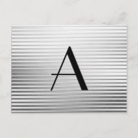 Monogram Art Deco Silver Satin Streifen