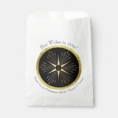 Monogram Art Deco Star Black and Gold Geschenktütchen (Vorderseite)