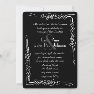 Monogram Art Deco Wedding Einladung