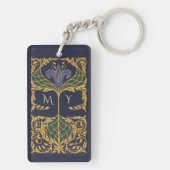 Monogram Art Nouveau Bookmark Schlüsselanhänger (Rückseite)