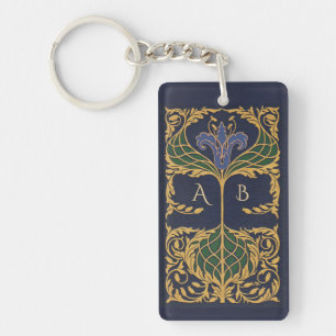 Monogram Art Nouveau Bookmark Schlüsselanhänger