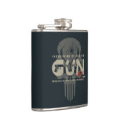 Monogram Art of Gun | Flasche (dunkler Modus) Flachmann (Rechts)