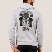 Monogram Art of Gun | Männer mit Vollzip Hoodie (Rückseite)