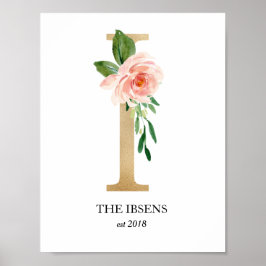Monogram Art Print, Letter I, Wedding, Kinderzimme Poster