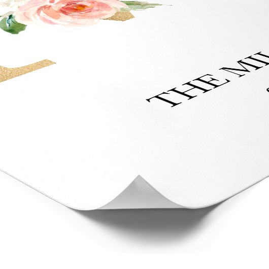 Monogram Art Print, Letter M, Wedding, Kinderzimme Poster (Ecke)