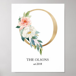 Monogram Art Print, Letter O, Wedding, Kinderzimme Poster