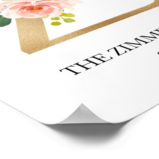 Monogram Art Print, Letter Z, Wedding, Kinderzimme Poster (Ecke)