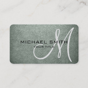 Monogram Ash Grey Leather Look Visitenkarte