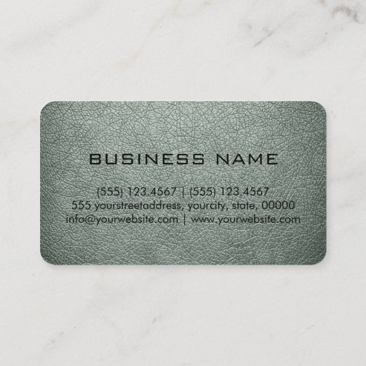 Monogram Ash Grey Leather Look Visitenkarte (Rückseite)