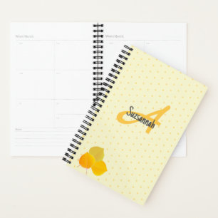 Monogram & Aspen Blätter Polka Dot Muster Custom Planer