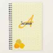 Monogram & Aspen Blätter Polka Dot Muster Custom Planer (Vorderseite)