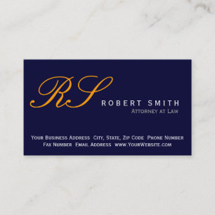 Monogram Atney at Law Blue Business Card Visitenkarte