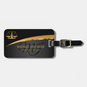 Monogram Attorney at Law - Black and Gold Gepäckanhänger (Vorderseite horizontal)