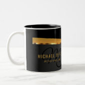 Monogram Attorney at Law - Black and Gold Zweifarbige Tasse (Links)