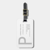 Monogram Attorney at Law Modern Gepäckanhänger (Vorderseite vertikal)