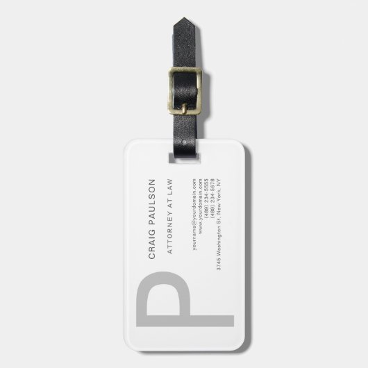 Monogram Attorney at Law Modern Gepäckanhänger (Vorderseite vertikal)