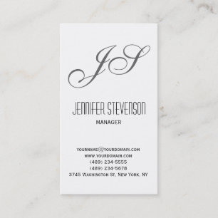 Monogram Attractive Charm Consultant Business Card Visitenkarte