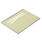 Monogram auf Light Sage Green Mini Zickzack Notizblock (Linke Seite)