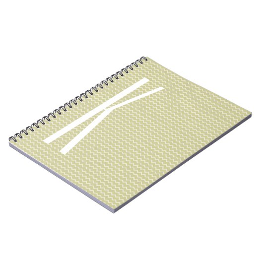 Monogram auf Light Sage Green Mini Zickzack Notizblock (Linke Seite)