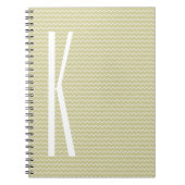 Monogram auf Light Sage Green Mini Zickzack Notizblock (Vorderseite)