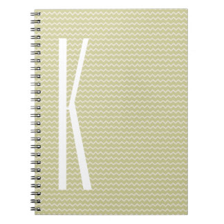 Monogram auf Light Sage Green Mini Zickzack Notizblock