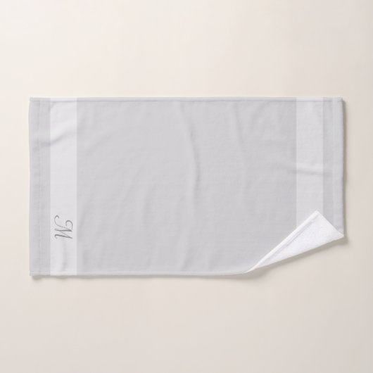 Monogram auf Light Silver Gray Shades Badhandtuch Set (Handtuch)