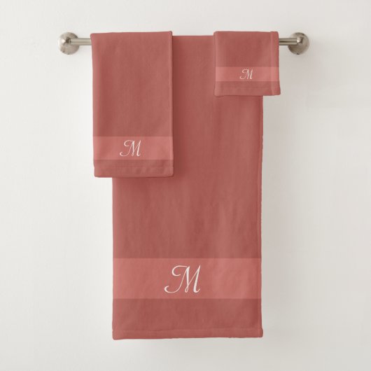 Monogram auf Redwood City Shades Minimalistisch Badhandtuch Set (Insitu)
