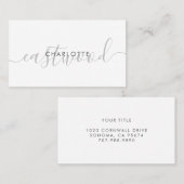 Monogram-Aufrufkarte für einfachen Skriptnamen Visitenkarte (Vorne/Hinten)