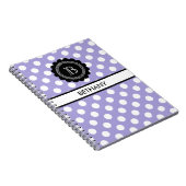 Monogram Aura Indigo und Black Polka Dot Notizblock (Rechte Seite)