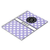 Monogram Aura Indigo und Black Polka Dot Notizblock (Linke Seite)