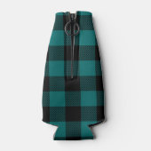 Monogram aus Aquamarinem Buffalo-Karo Flaschenkühler (Rückseite)