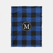 Monogram aus Blue und Black Buffalo Karo Fleecedecke (Vorderseite)