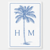 Monogram aus Blue und White Palm Palmetto Tree Magnet (Vorderseite)