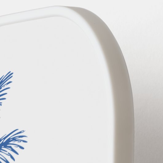 Monogram aus Blue und White Palm Palmetto Tree Pickleball Schläger (Linke Seite)