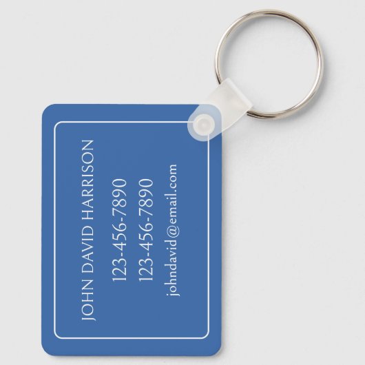 Monogram aus Blue und White Palm Palmetto Tree Schlüsselanhänger (Rückseite)